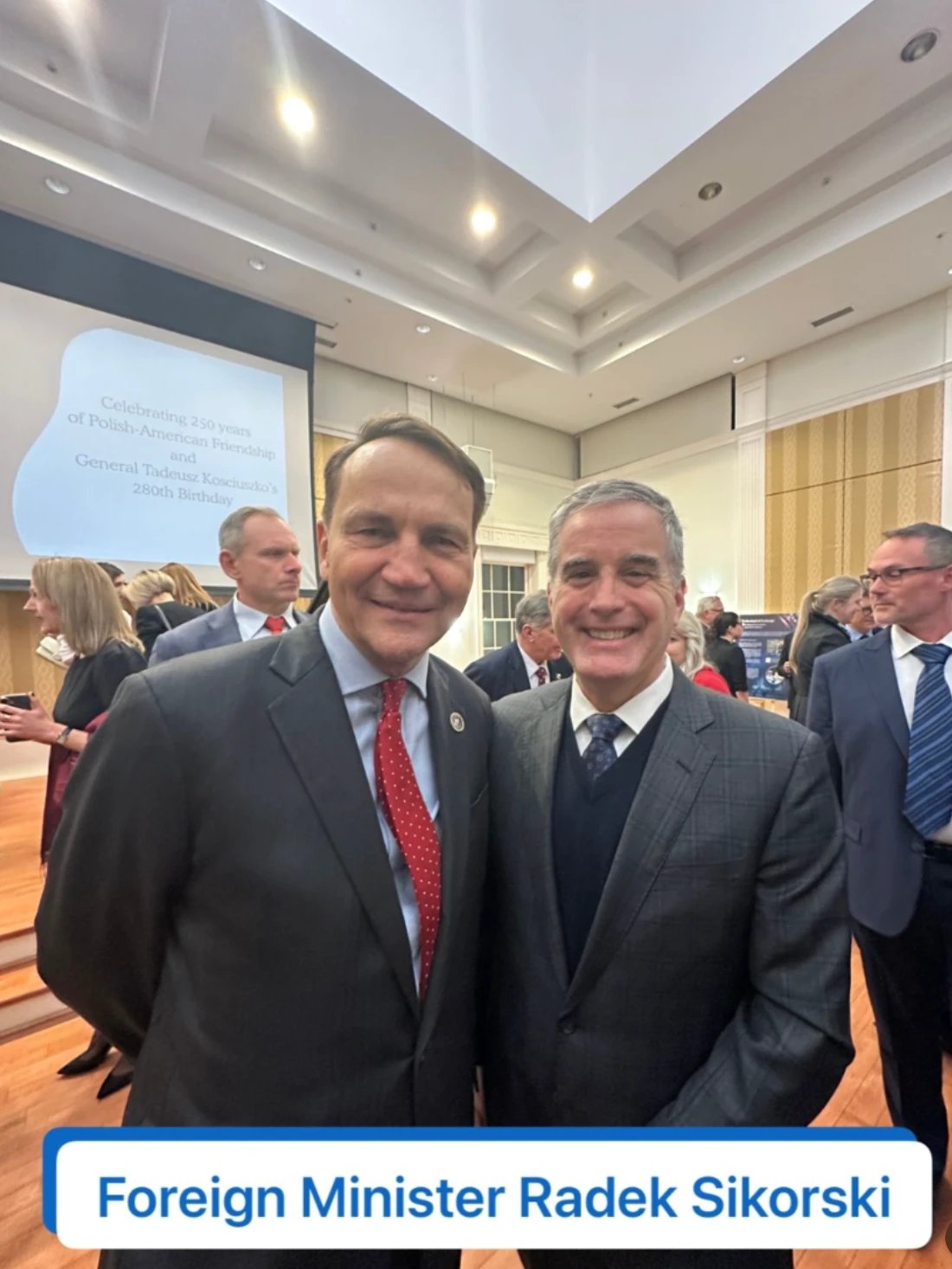 Capitol Group International with Polish Foreign Minister Radek Sikorski, celebrating 250 years of Polish-American friendship and the 280th birthday of General Tadeusz Kosciuszko.